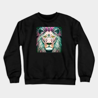 Lion in Pastel Synthwave Crewneck Sweatshirt